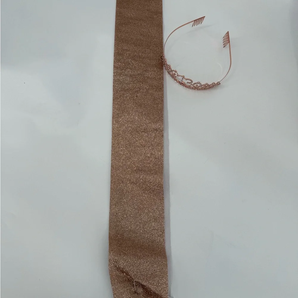 Elegant Rose Gold 13th Birthday Tiara and Official Teenager Sash